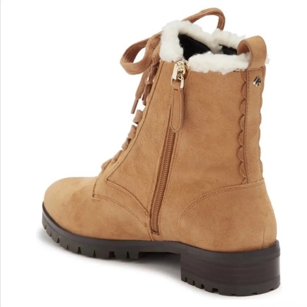 🥾Kate Spade ♠️ Tan Lace-Up Suede Ankle Boots - Picture 2 of 7